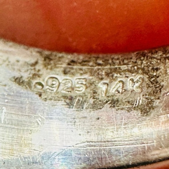 14K Green Amethyst and Diamonds Sterling Silver Ring Size 7 - Picture 3 of 5